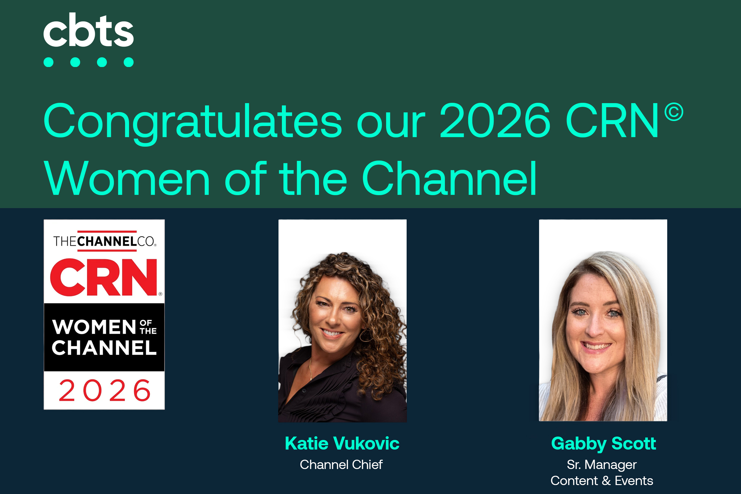 CBTS Channel Leaders Named to CRN's 2026 Women of the Channel | CBTS